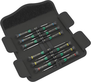 Wera kraftform 12sb1 micro-schroevendraaierset (zwart groen, voor elektrische apparaten)