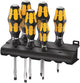 Wera schroevendraaierset | 6-delig sleuf pzd | 2-componentengreep | 6-kant-mes aanzet | 1 stuk - 05018287001 - 05018287001