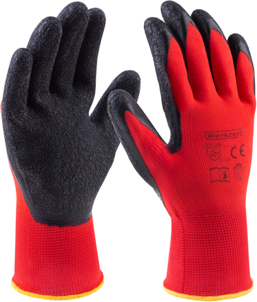 Werkzeyt handschoen latex rood maat 10 - wu8911100