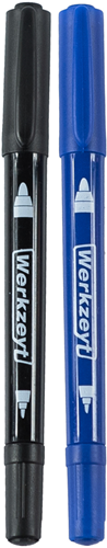 Werkzeyt permanente marker 2.2mm zwart+blauw - zyt24550