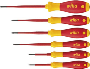 Wiha schroevendraaierset softfinish electric slimfix (rood geel, 6-delig)