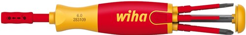 Laden Sie das Bild in Galerie -Viewer, Wiha 38612 | schroevendraaier met bitmagazijn | liftup electric | sleufkop, phillips met 6 slimbits in blister - 38612
