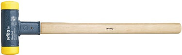 Wiha kunststof hamer terugslagloos | met hickorysteel | rond-slagkop | 165 mm | 60 mm - 2098 - 02098