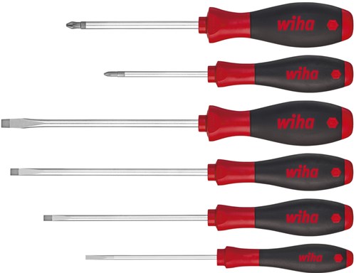 Wiha schroevendraaierset 302hk6so | 6-delig sleuf ph | meercomponentengrepen | ronde kling | 1 stuk - 07152 - 07152