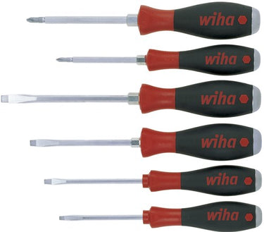 Wiha schroevendraaierset 530hk6 | 6-delig sleuf ph | meercomponentengrepen | 6-kant-mes aanzet | 1 stuk - 21250