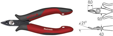 Wiha zijkniptang electronic zeer smalle, spitse kop zonder facet | 128mm 5 1 8 - 26812 - 26812