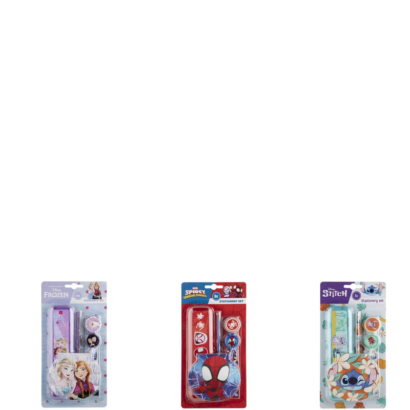 ギャラリービューアに画像をロードする, Disney spidey stitch frozen schoolset 6-delig 24,8x13x2cm 3 assorti
