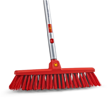 Wolf-garten straatbezem sb 400 m + essenhouten steel zm 140 set (rood houtkleur)