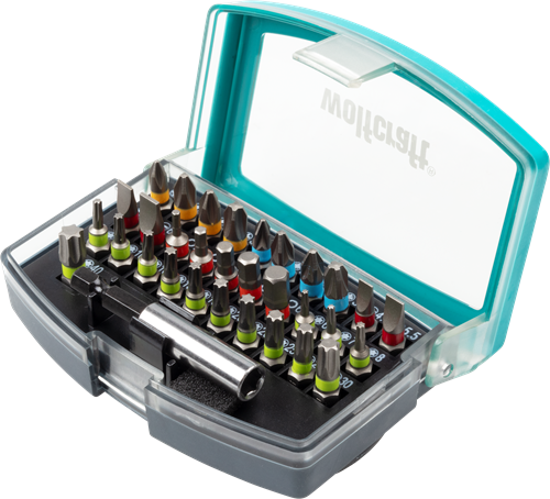 Load image into Gallery viewer, Wolfcraft bit-box | sleuf kruiskop | ph pz | torx® | inbus | 32-delig | 1 set - 2975000
