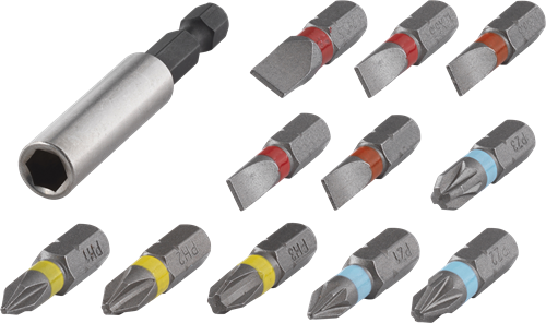 Wolfcraft bit-set | sleuf kruiskop | ph pz | 12-delig | 1 set - 2445000