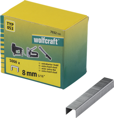 Wolfcraft - nietjes type 53 voor tacker - 5000 stuks - nieten met brede rug - extra hard staal - type 053 - 7032100
