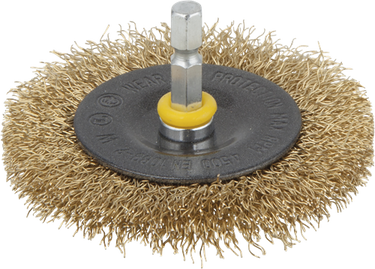 Wolfcraft draadborstel | messing | 6-kant schacht | ø75 x 10mm | 1 stuk - 2110000