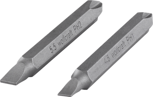 Load image into Gallery viewer, Wolfcraft dubbelbits | solid | ph sleuf | l65mm | 2 stuks - 2407000
