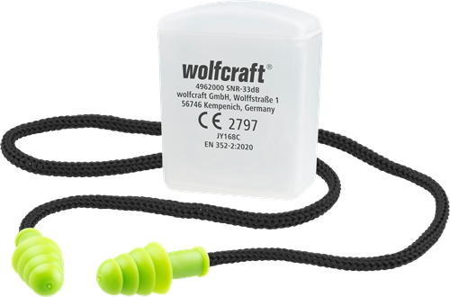 Load image into Gallery viewer, Wolfcraft oordoppen | met koord | 1 paar - 4962000
