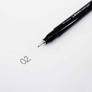 Tombow • fineliner mono drawing pen, line width 02 (approx. 0.30 mm), black