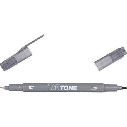 Tombow • twintone dual-tip brushpen grey
