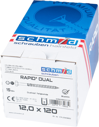 ギャラリービューアに画像をロードする, Schmid schrauben rapid-dual tx+6k 12,0x120 15 bv - wskk8022120
