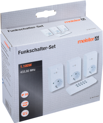 Load image into Gallery viewer, Meister schakelaarset draadloos 3+1 1100w - wu7474500
