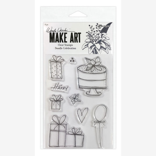 Ranger ink ranger • wendy vecchi make art clear stamp set doodle celebration