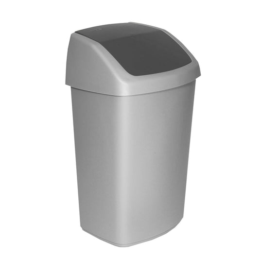 Curver afvalbak swing zilver antrac. 25l