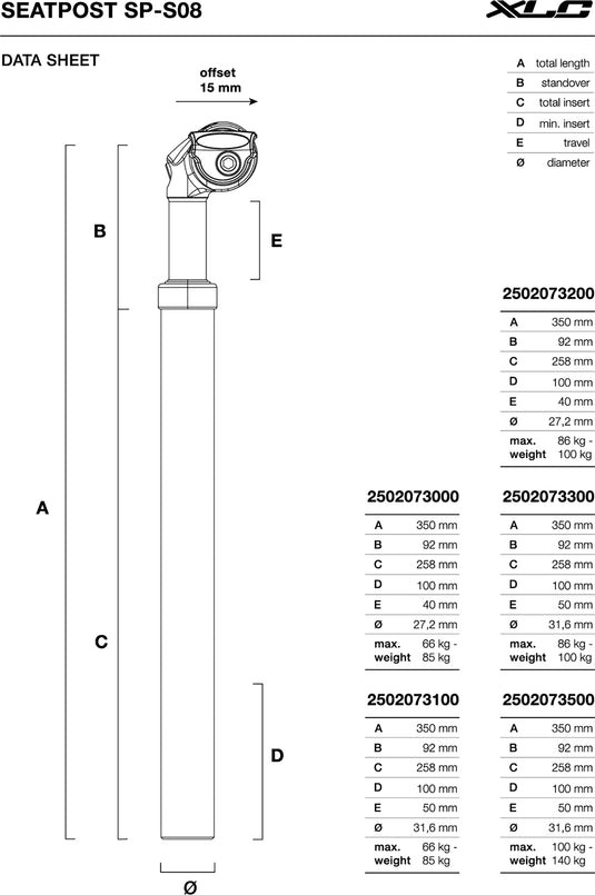 Xlc comp sp-s08 suspension seatpost