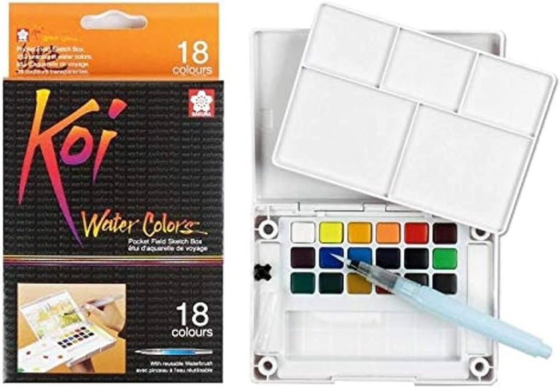 Load image into Gallery viewer, Sakura • koi aquarel sketchbox 18 + brush
