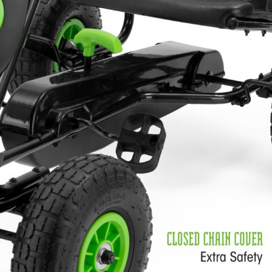 Xootz Viper Go Kart Skelter Junior Zwart Groen