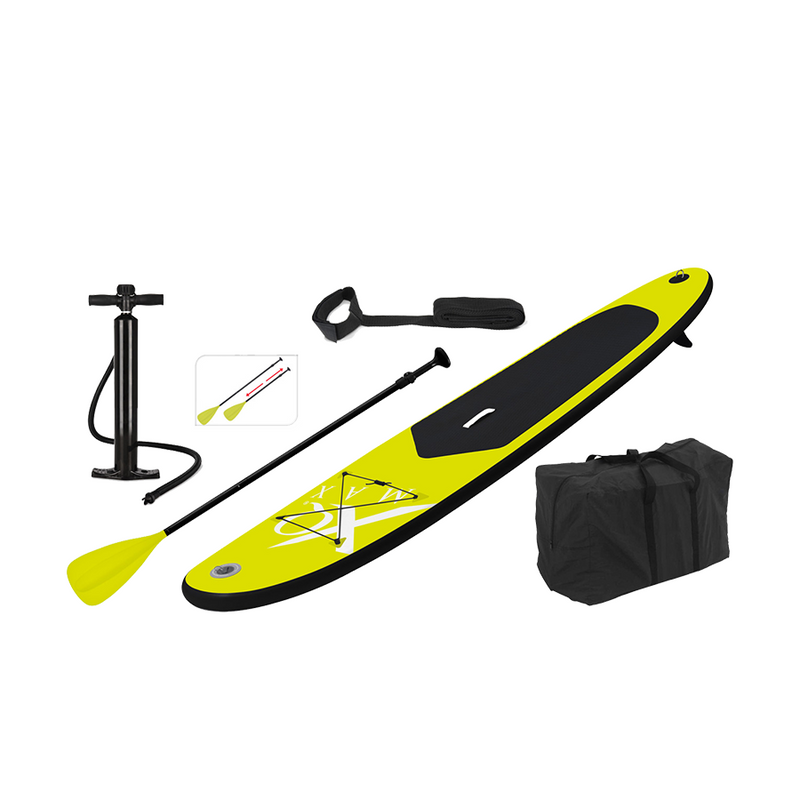 Load image into Gallery viewer, Xq max stand up paddleboard opblaasbaar 285 cm lime en zwart
