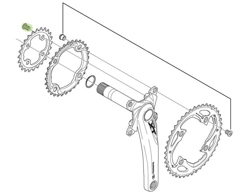 Load image into Gallery viewer, Shimano kettingbladboutset M8X8.5 B FC-M7000 (4st)
