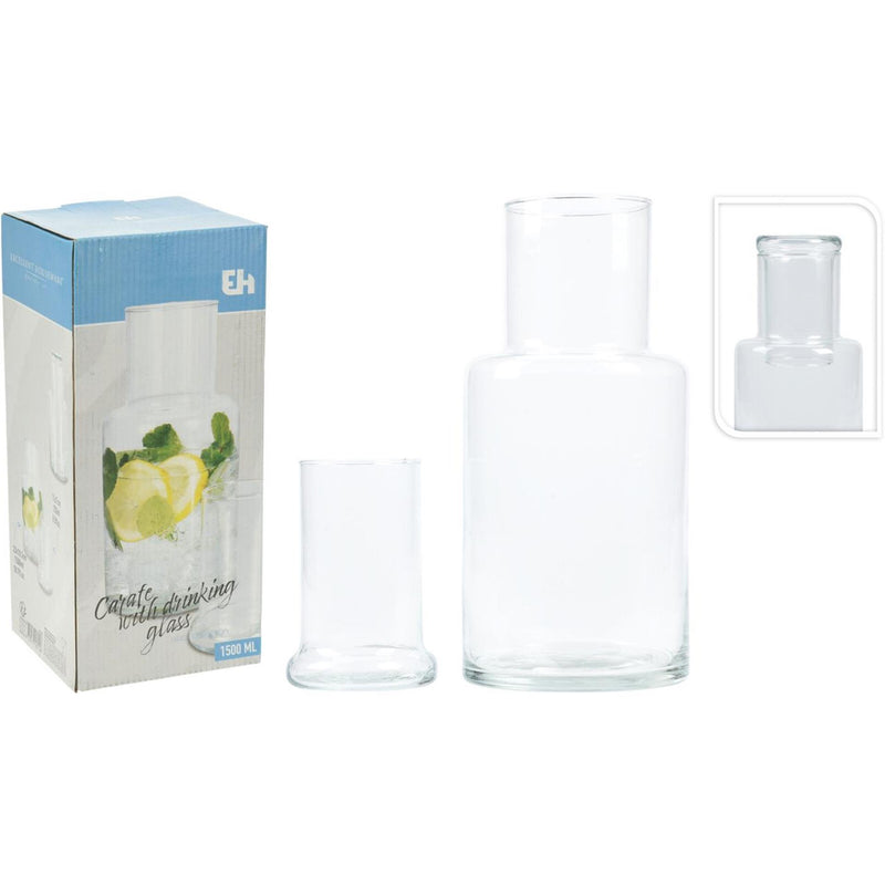ギャラリービューアに画像をロードする, Excellent houseware waterkaraf met drinkglas 1500ml
