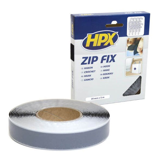 Baten trading company hpx zip fix klittenband (lus) - zwart 20mm x 5m