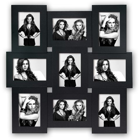 Load image into Gallery viewer, Zep fotolijst af33b vicenza black voor 9 foto's
