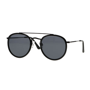 Spectrum zonnebril double bridge zwart smoke glas heren