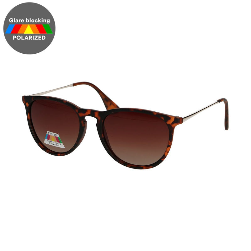 Load image into Gallery viewer, Spectrum polarized zonnebril rond tortoise goud bruin dames
