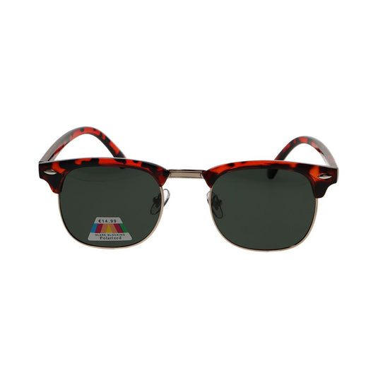 Spectrum polarized zonnebril club vierkant havana goud groen unisex
