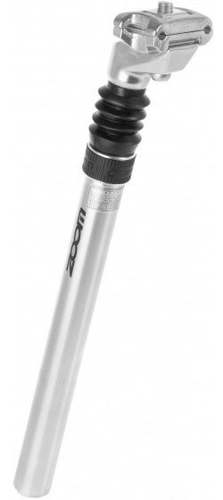 Load image into Gallery viewer, Zoom Zadelpen geveerd 27.2 x 350 mm aluminium zilver zwart
