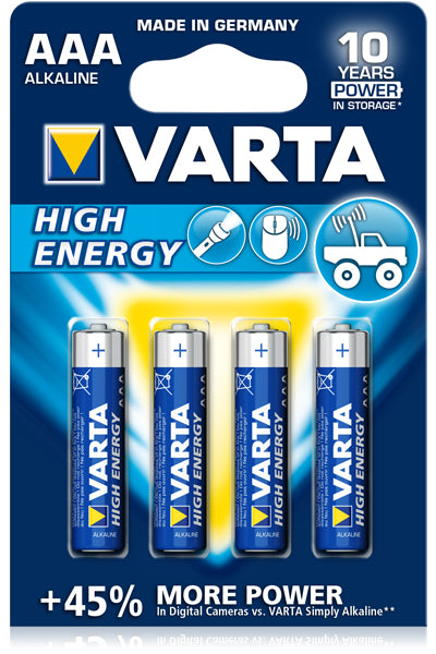 Varta aaa lr03 mini penlite alkaline per 4 stuks op kaart