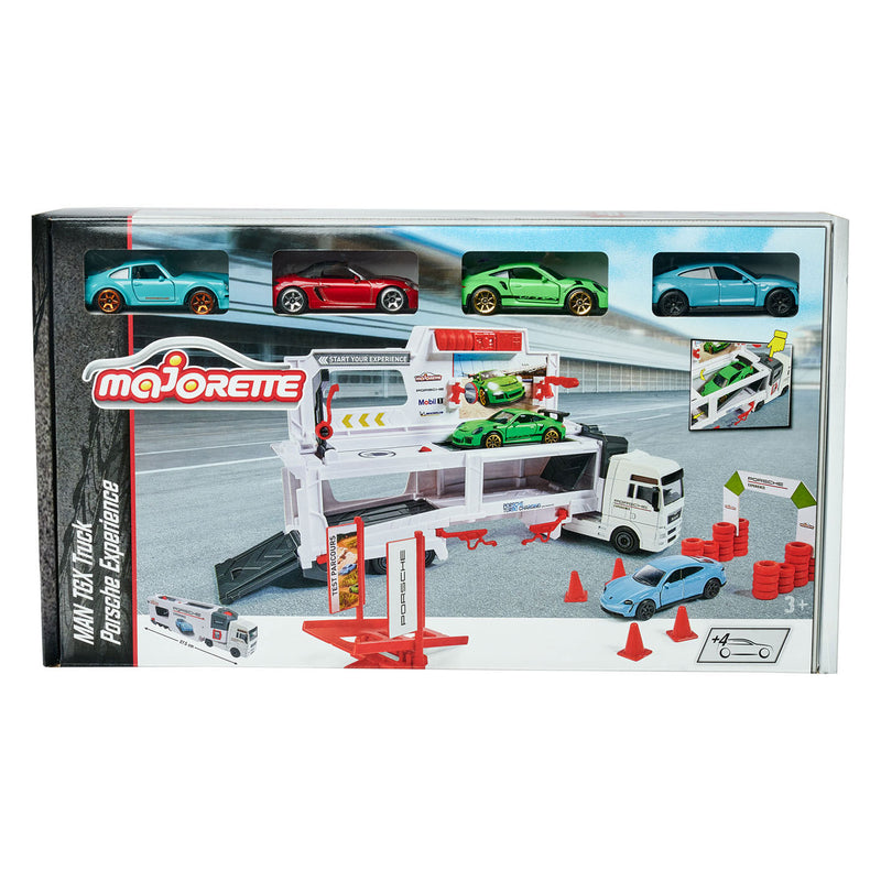 Load image into Gallery viewer, Majorette TGX Porsche Experience Transporter Speelset
