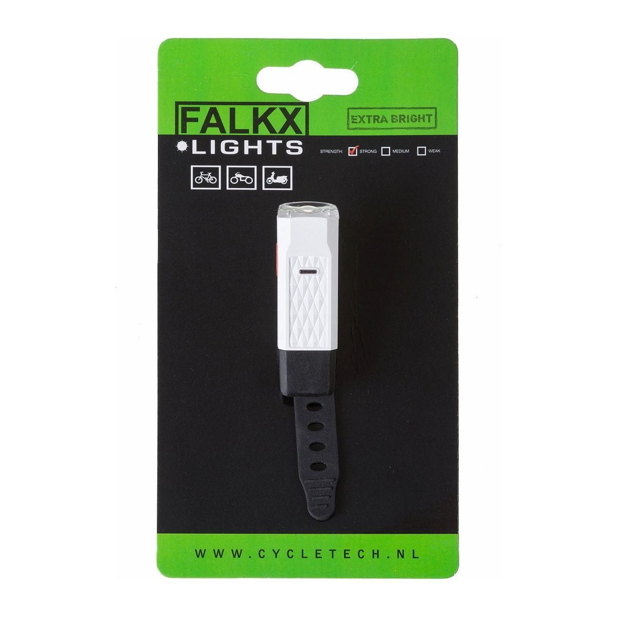 FALKX Mini koplamp LED. USB oplaadbaar (hangverpakking).