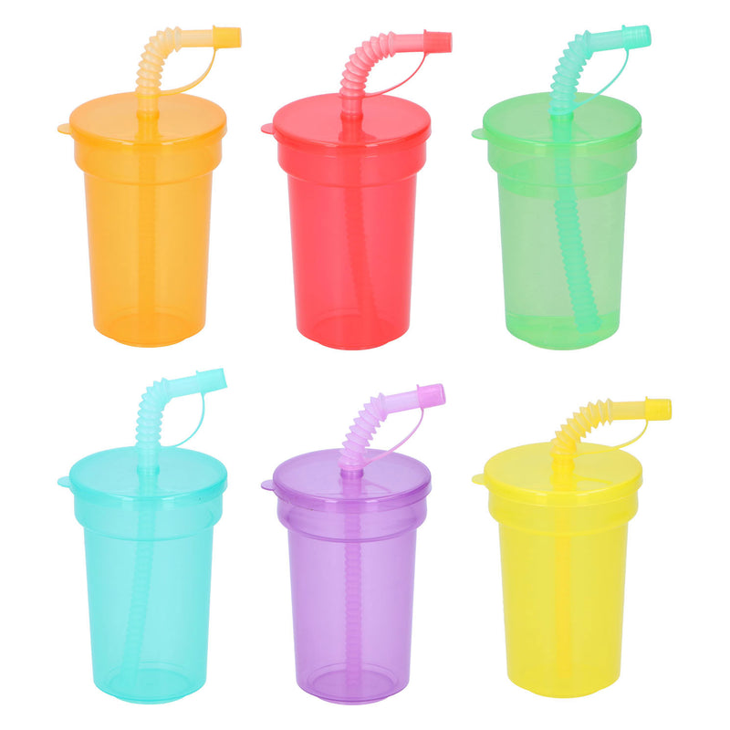 Load image into Gallery viewer, Kunststof Drinkbeker met Rietje 387ml, 6st.
