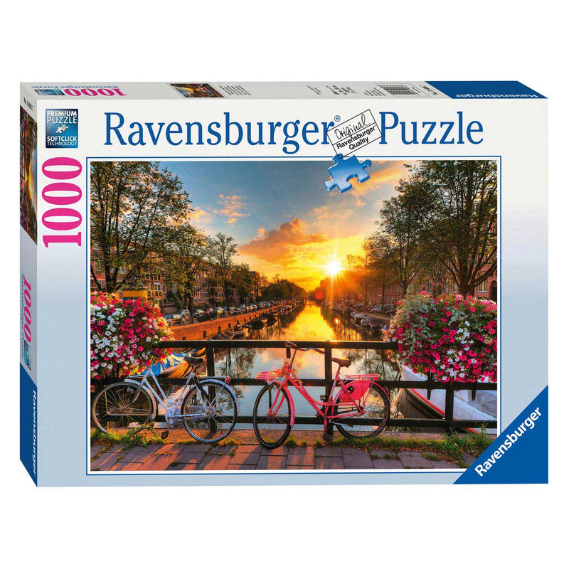 Load image into Gallery viewer, Ravensburger Puzzel Fietsen in Amsterdam, 1000st.
