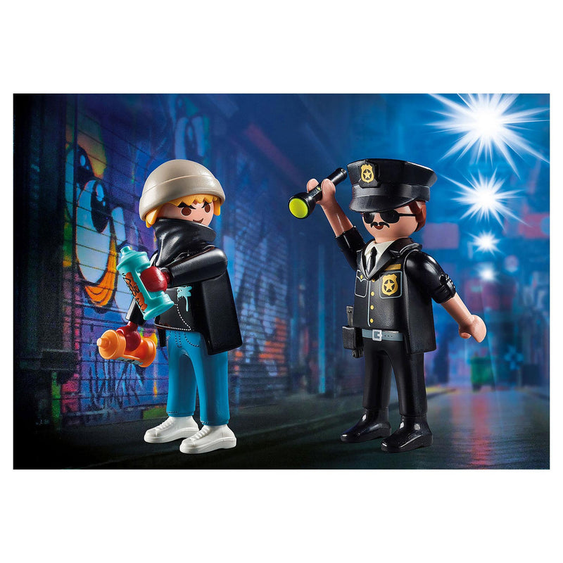 Load image into Gallery viewer, Playmobil City Action Duopack Politieagent en Sproeier 70822
