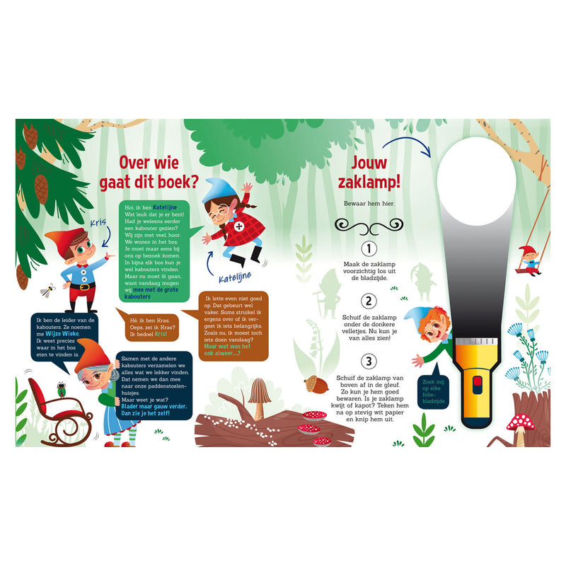 Load image into Gallery viewer, Lantaarn Publishers Speuren in het Kabouterbos + kartonnen zaklamp
