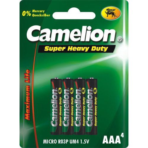 Camelion AAA batterijen zink-carbon, 4 stuks (hangverpakking)