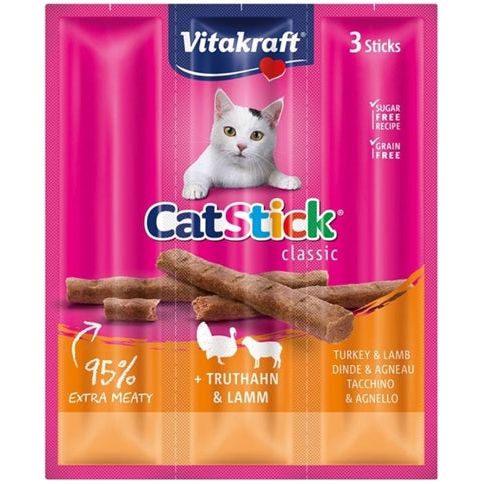 Vitakraft cat-stick mini kalkoen met lam
