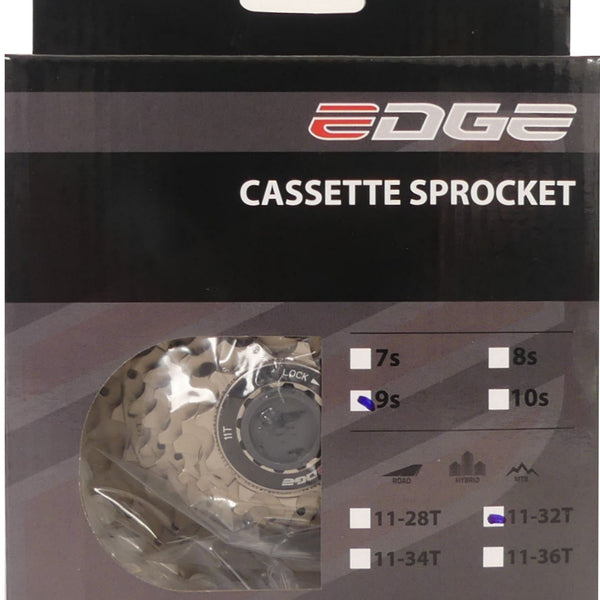 Cassette 9 speed Edge CS-M5009 11-32T - zilver