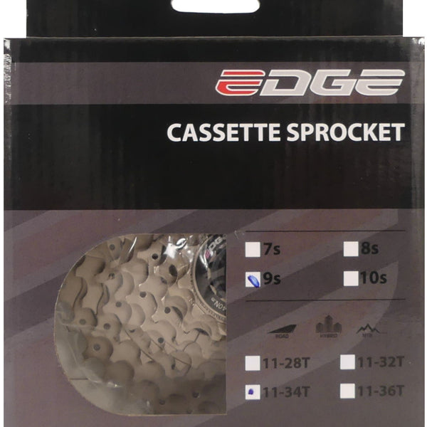 Cassette 9 speed Edge CS-M5009 11-34T - zilver