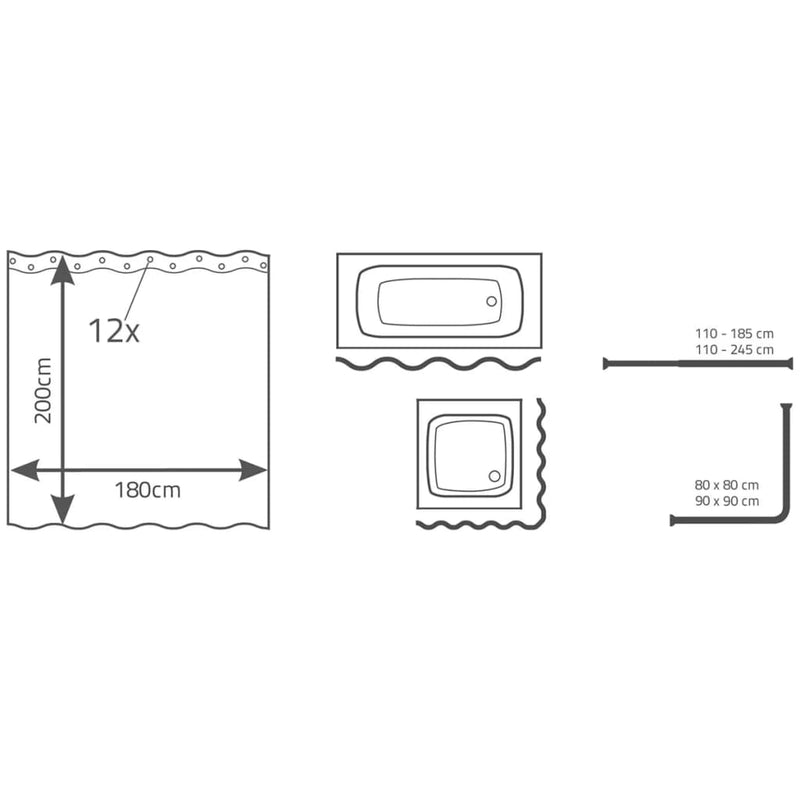 Load image into Gallery viewer, RIDDER RIDDER Douchegordijn Layer 180x200 cm

