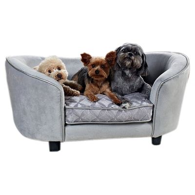 Load image into Gallery viewer, Enchanted pet Enchanted hondenmand sofa constantine zilverkleurig
