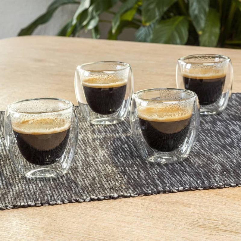 Load image into Gallery viewer, HI HI Espressokopjes dubbelwandig 4 st 80 ml transparant
